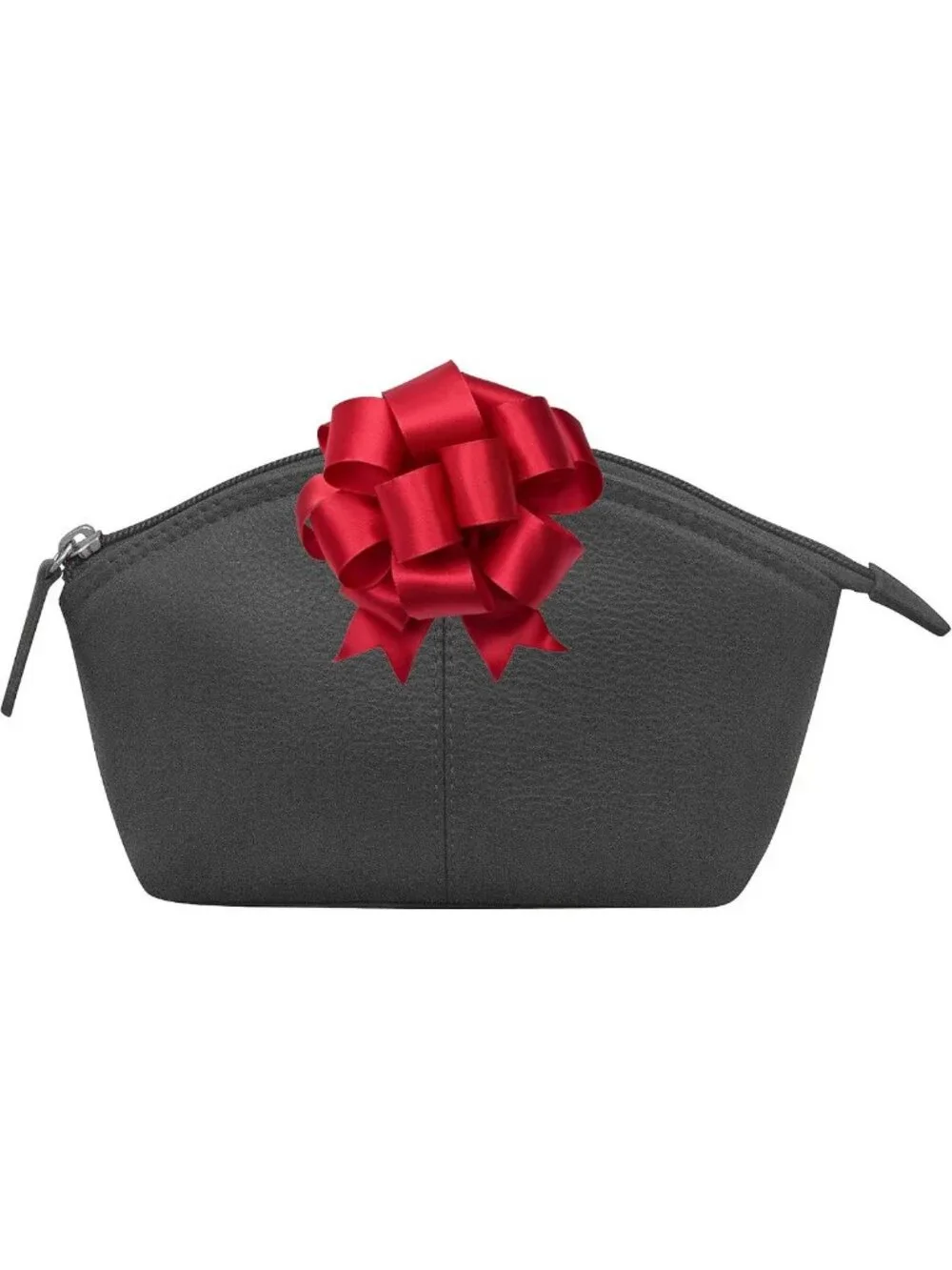 Genuine Leather RFID Blocking Makeup Pouch - Stylish Black Cosmetic Bag